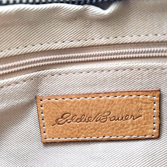 Eddie Bauer Canvas & Leather Small Tote Braided Double Handles Buckle Accent - Picture 9 of 16